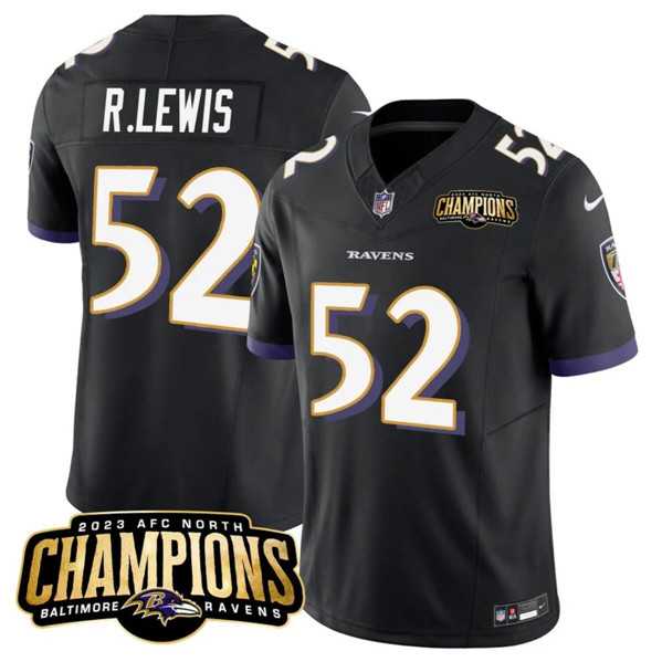 Men & Women & Youth Baltimore Ravens #52 Ray Lewis Black 2023 F.U.S.E. AFC North Champions Vapor Limited Jersey,We sell and wholesale Men & Women & Youth Baltimore Ravens #52 Ray Lewis Black 2023 F.U.S.E. AFC North Champions Vapor Limited Jersey on line form chian!